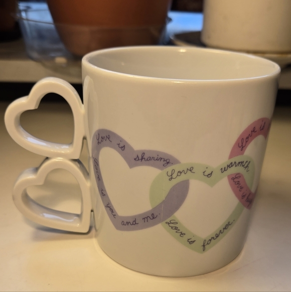 Avon Other - Avon Sweet Sentiments 'Love Is' Double Heart Handle Mug
